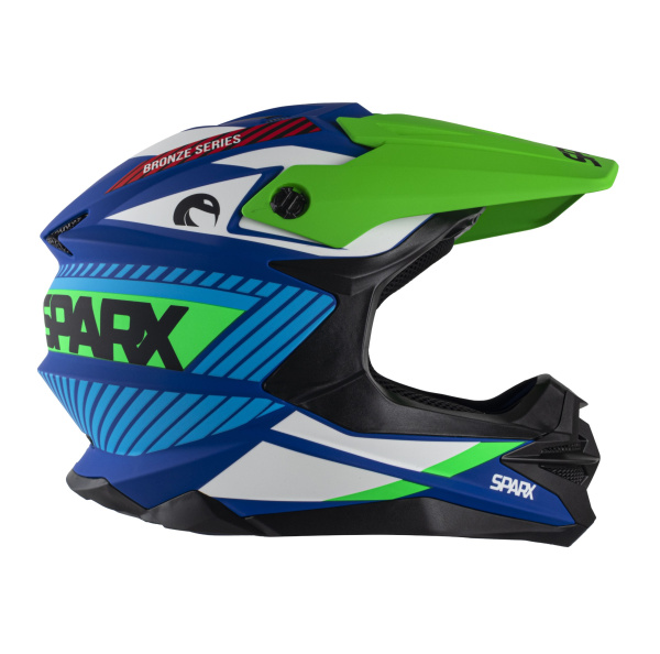 Шлем мото кроссовый SPARX Fenix Gravity (JK6803) сине-зеленый матовый 3XL | Мототека