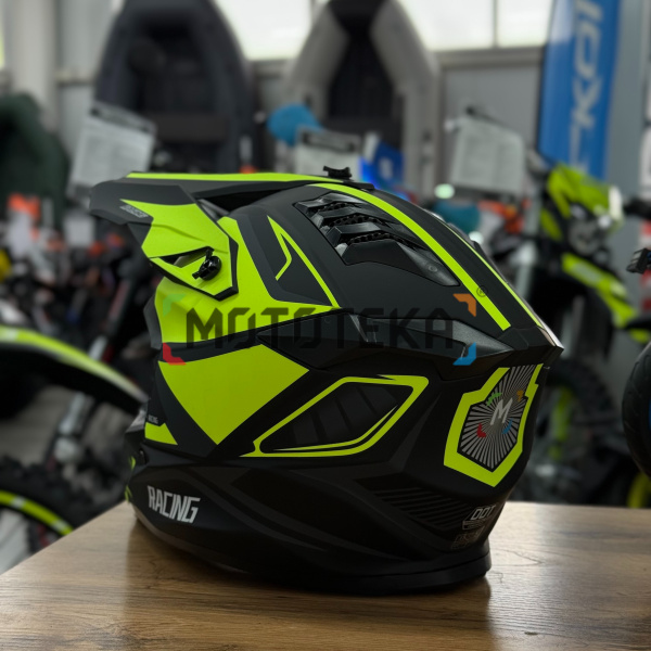 Шлем мото кроссовый Мототека TQ 602 BLACK/GREEN XL | Мототека